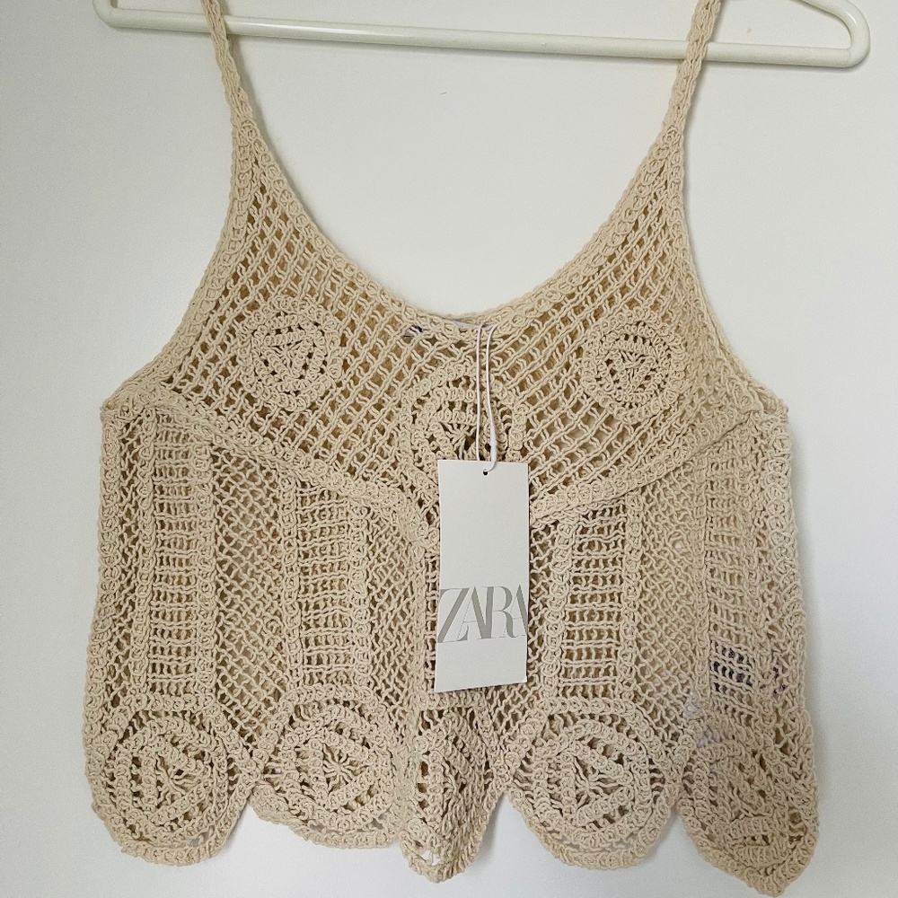 Zara Crochet Crop Top - Sleeveless